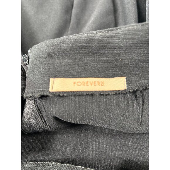 Forever 21 Womens Black A-Line Skirt With Side Slit Medium Rayon Blend - Picture 6 of 7